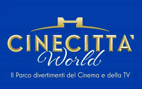 Logo di Cinecittà World, il parco divertimenti del cinema e della TV. Scopri come arrivare per un'avventura indimenticabile!