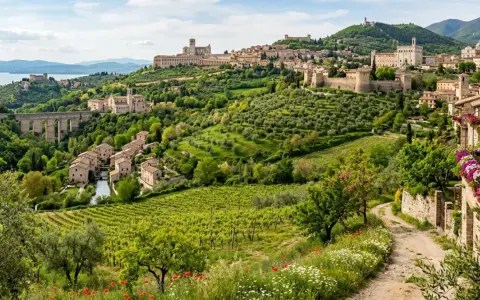 Un borgo umbro con vigneti e uliveti, perfetto per gite di un giorno da Perugia.