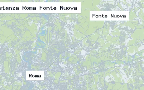 Map showing the route from Roma to Fonte Nuova with labels for both cities.
