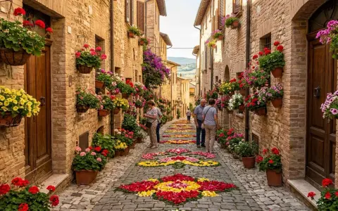 Un suggestivo tour Umbria 3 giorni tra vicoli fioriti e tappeti di petali.