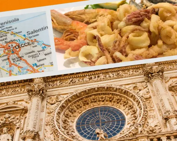Mappa di Lecce, frittura di pesce e architettura barocca: scopri dove mangiare a Lecce per un'esperienza indimenticabile.