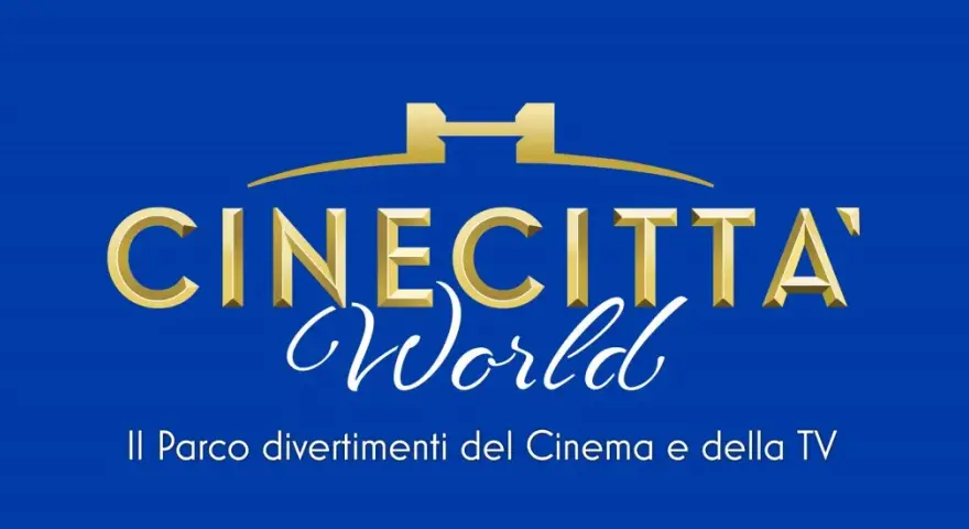 Logo di Cinecittà World, il parco divertimenti del cinema e della TV. Scopri come arrivare per un'avventura indimenticabile!