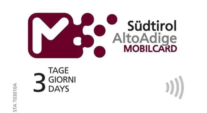 La Südtirol AltoAdige MOBILCARD, valida 3 giorni, è la tua chiave per esplorare l'Alto Adige con facilità.